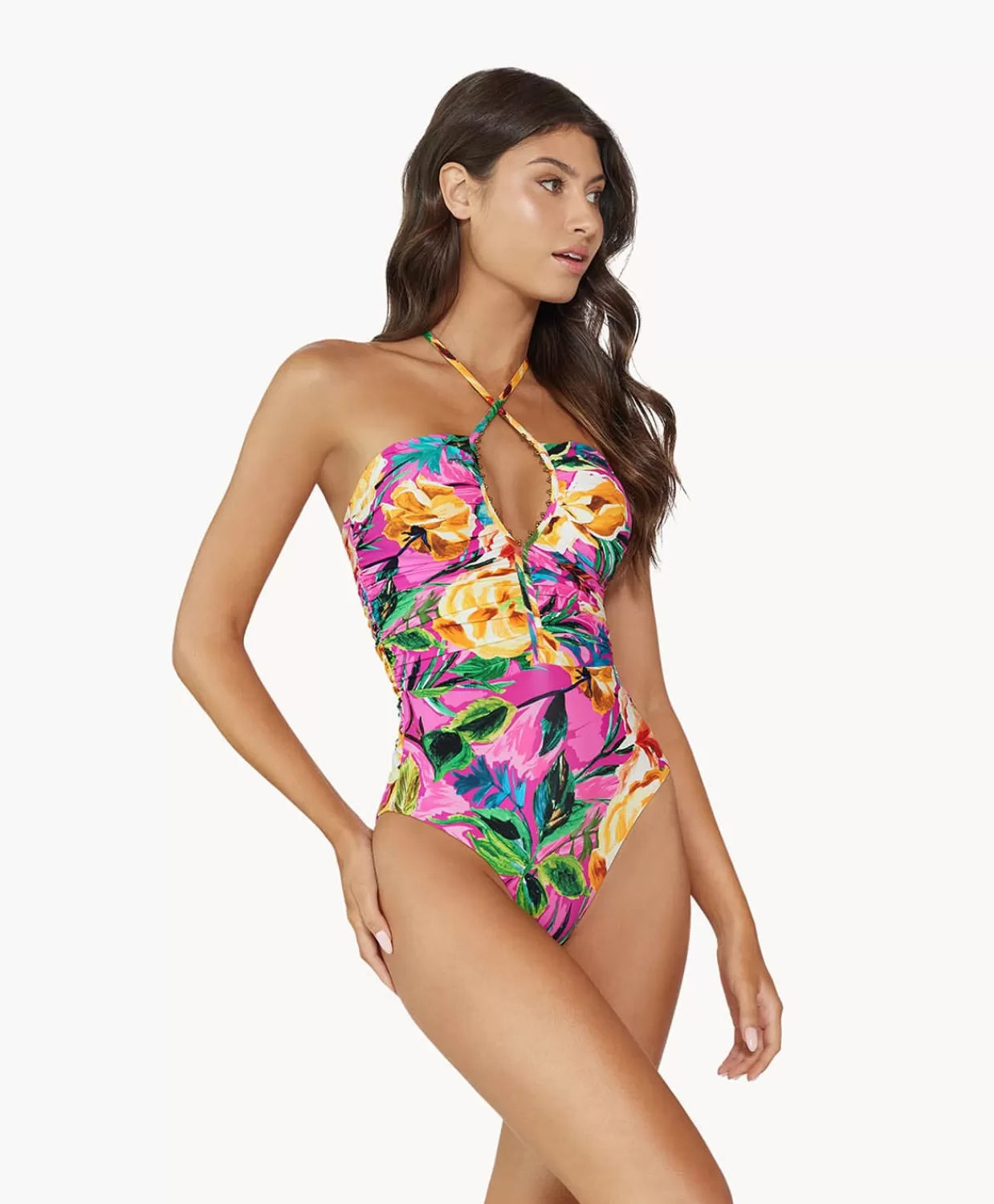 PQ Swim One Pieces*Bahama Beach Embroidered One Piece