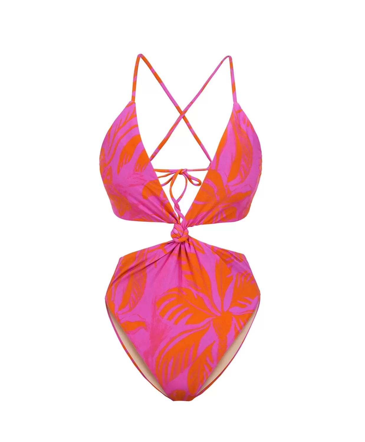 PQ Swim One Pieces*Del Mar Palms Knot Cut Out One Piece (Final Sale)