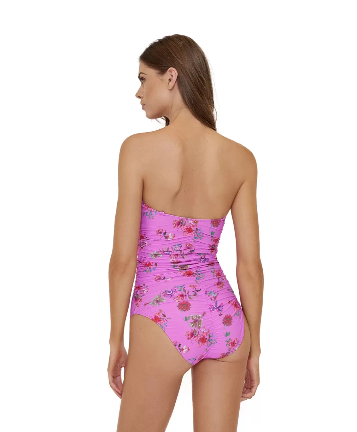 PQ Swim One Pieces*Garden Pink Ruched One Piece (Final Sale)