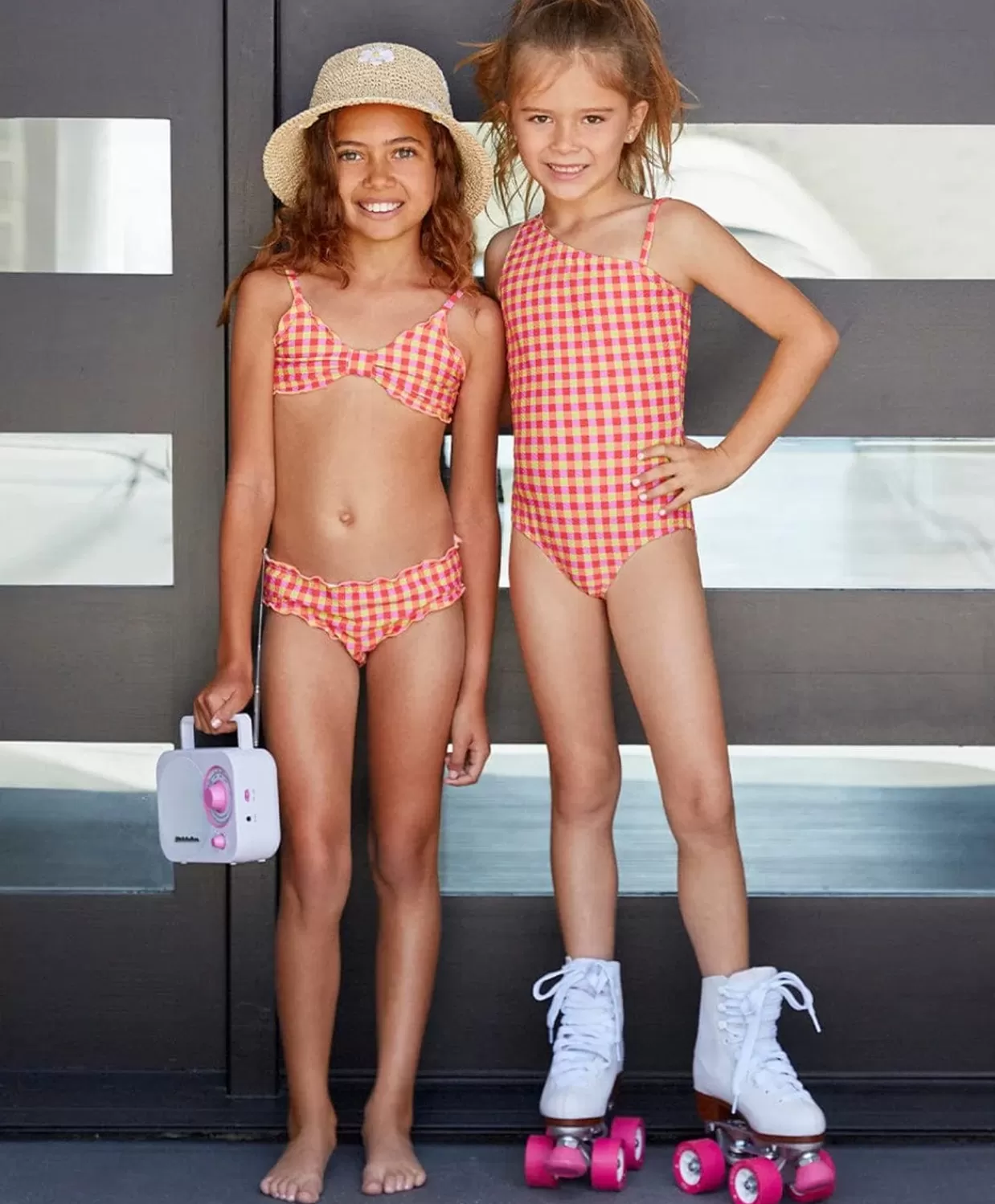 PQ Swim One Pieces*Kids Gingham Little Gracie One Piece