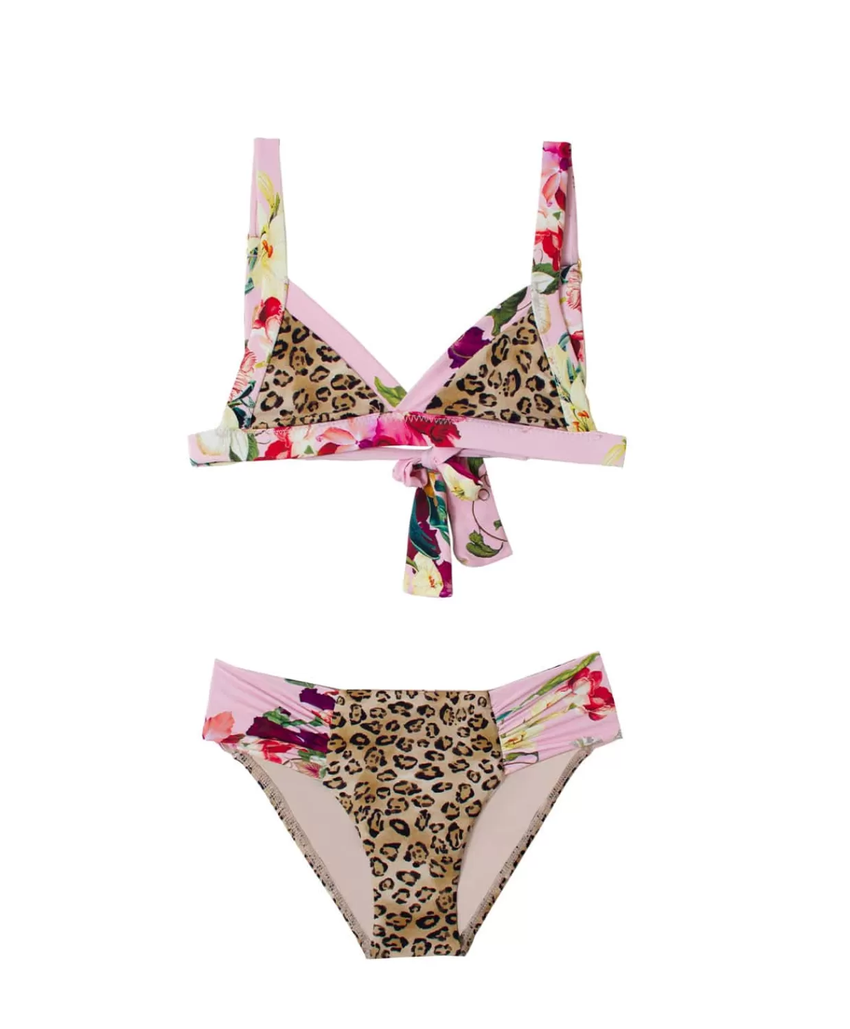 PQ Swim Bikinis*Kids Leopard Nina Triangle Mix Up