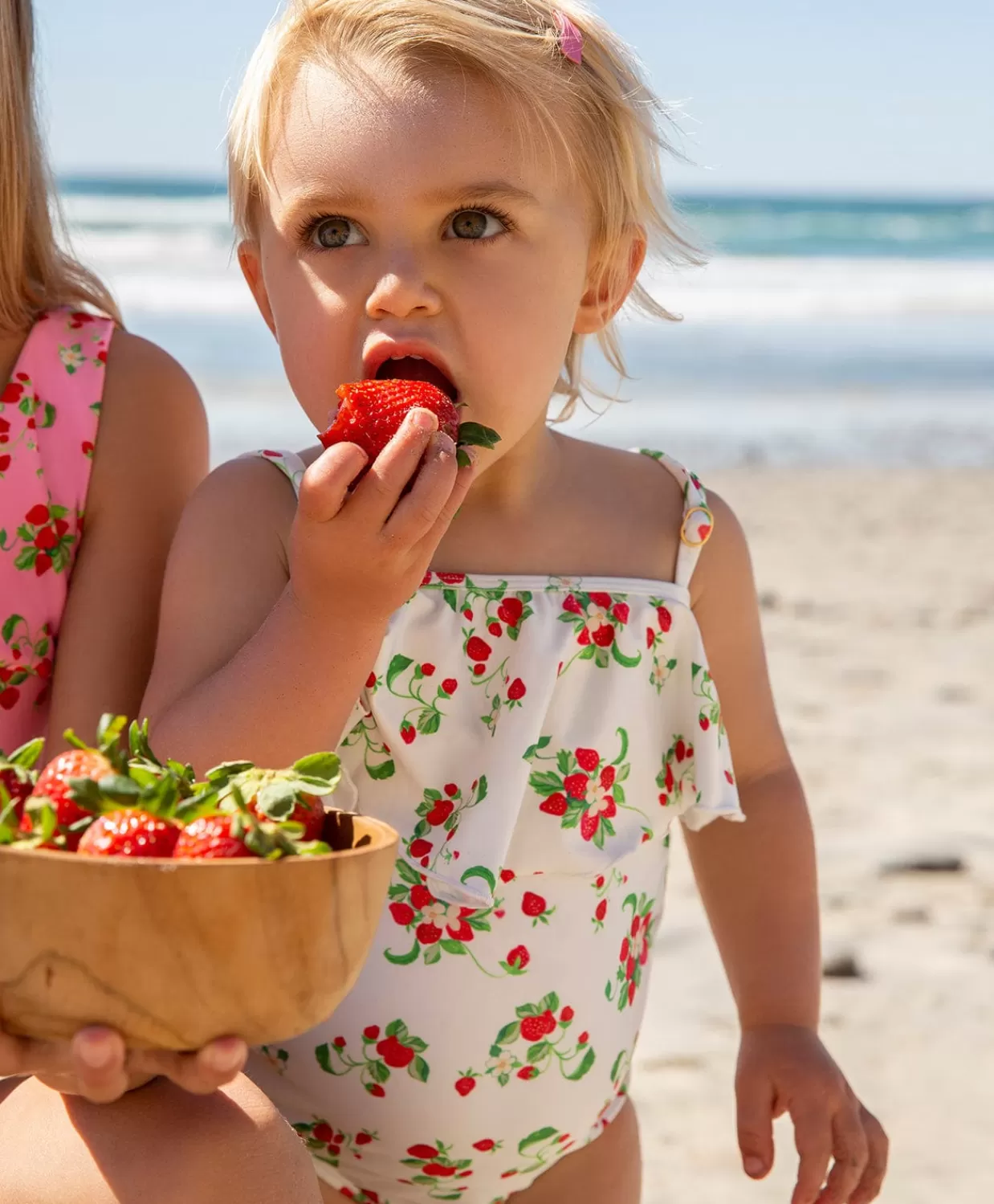 PQ Swim One Pieces*Kids Strawberry Fields Ruffle One Piece