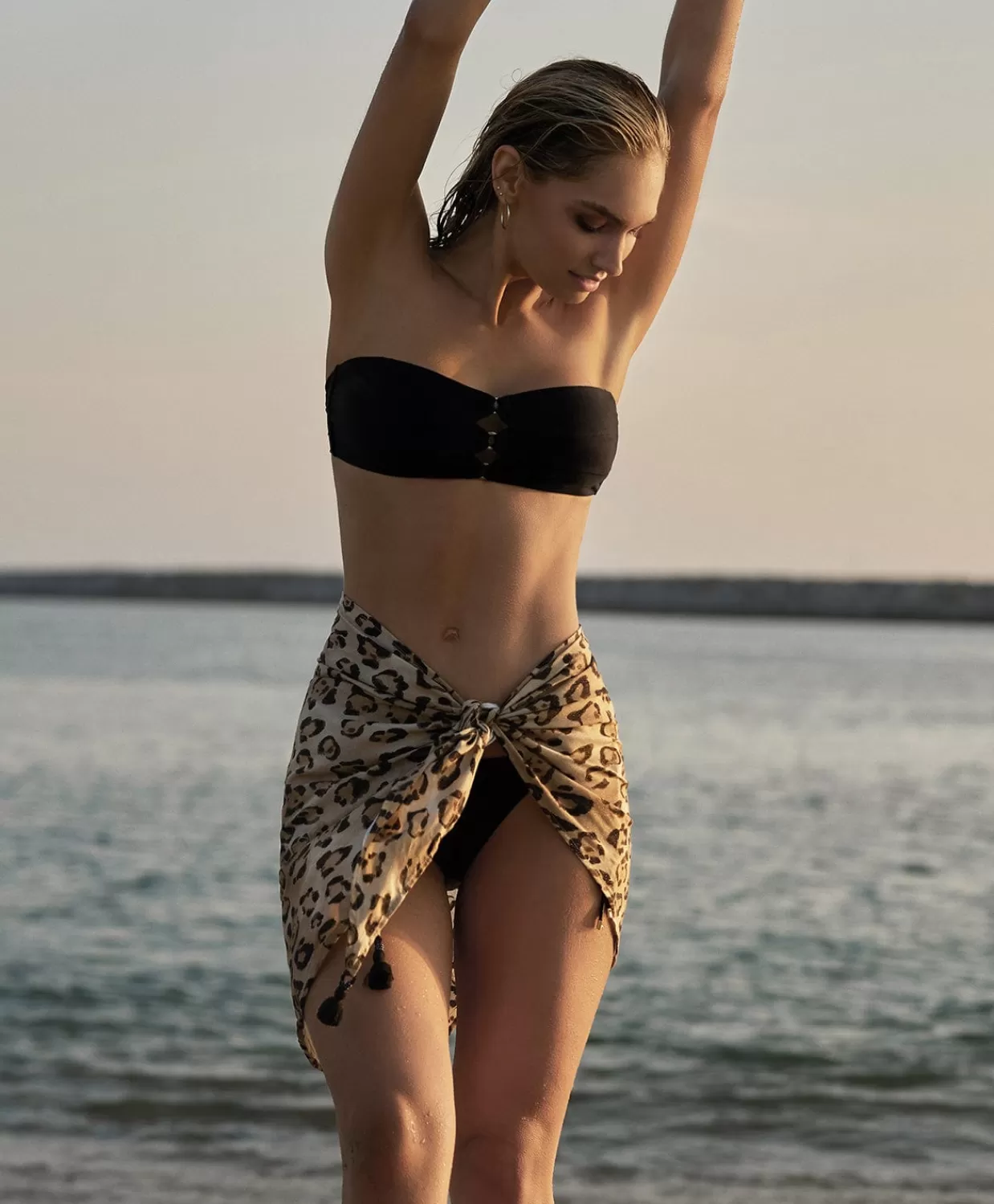 PQ Swim Bottoms*Leopard Sarong (Final Sale)