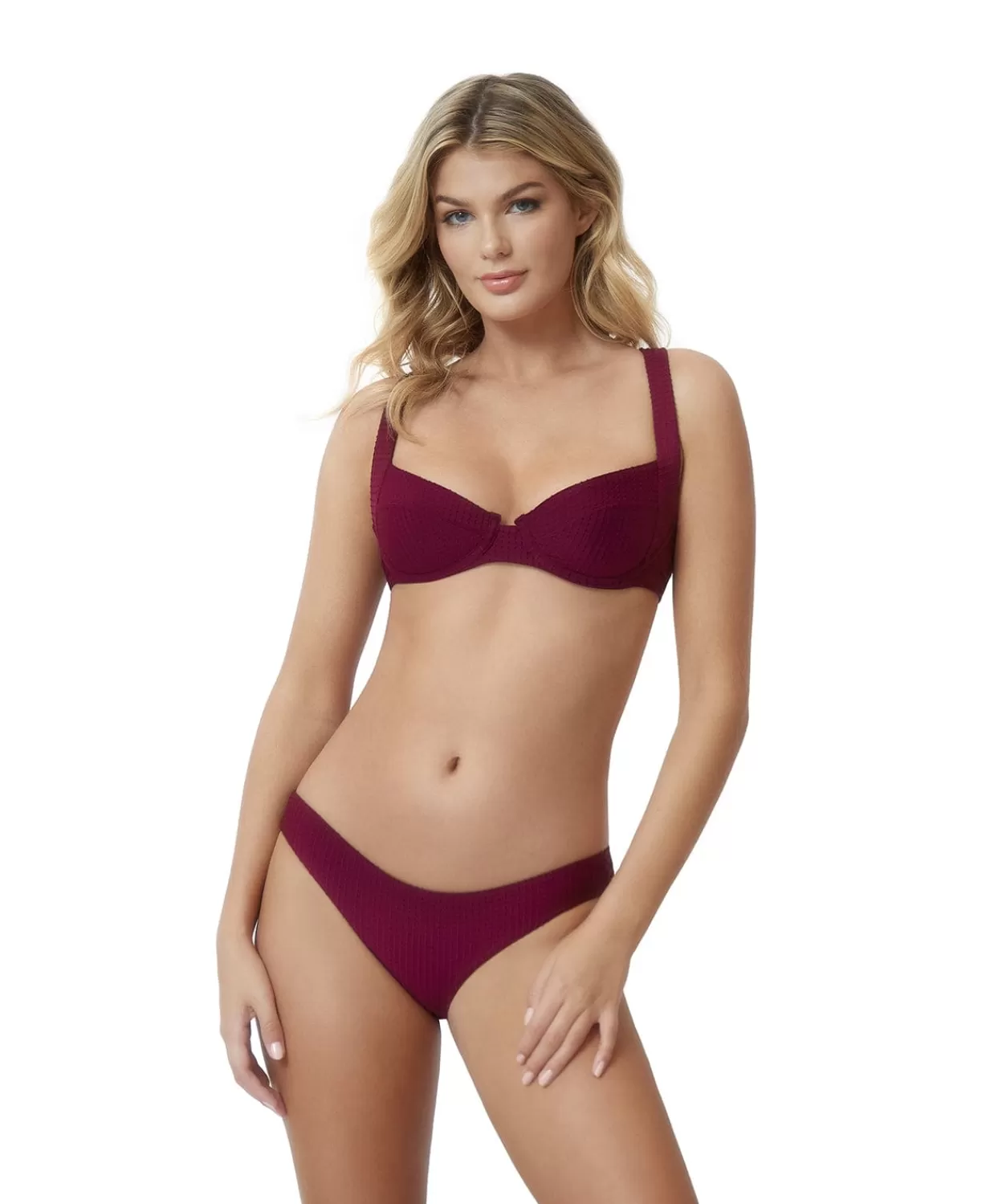 PQ Swim Bikini Bottoms*Sangria Basic Ruched Bottoms (Final Sale)