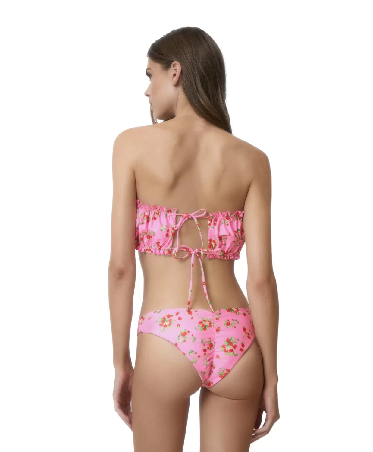 PQ Swim Bikini Bottoms*Strawberry Fields Reversible Basic Ruched Bottoms (Final Sale)