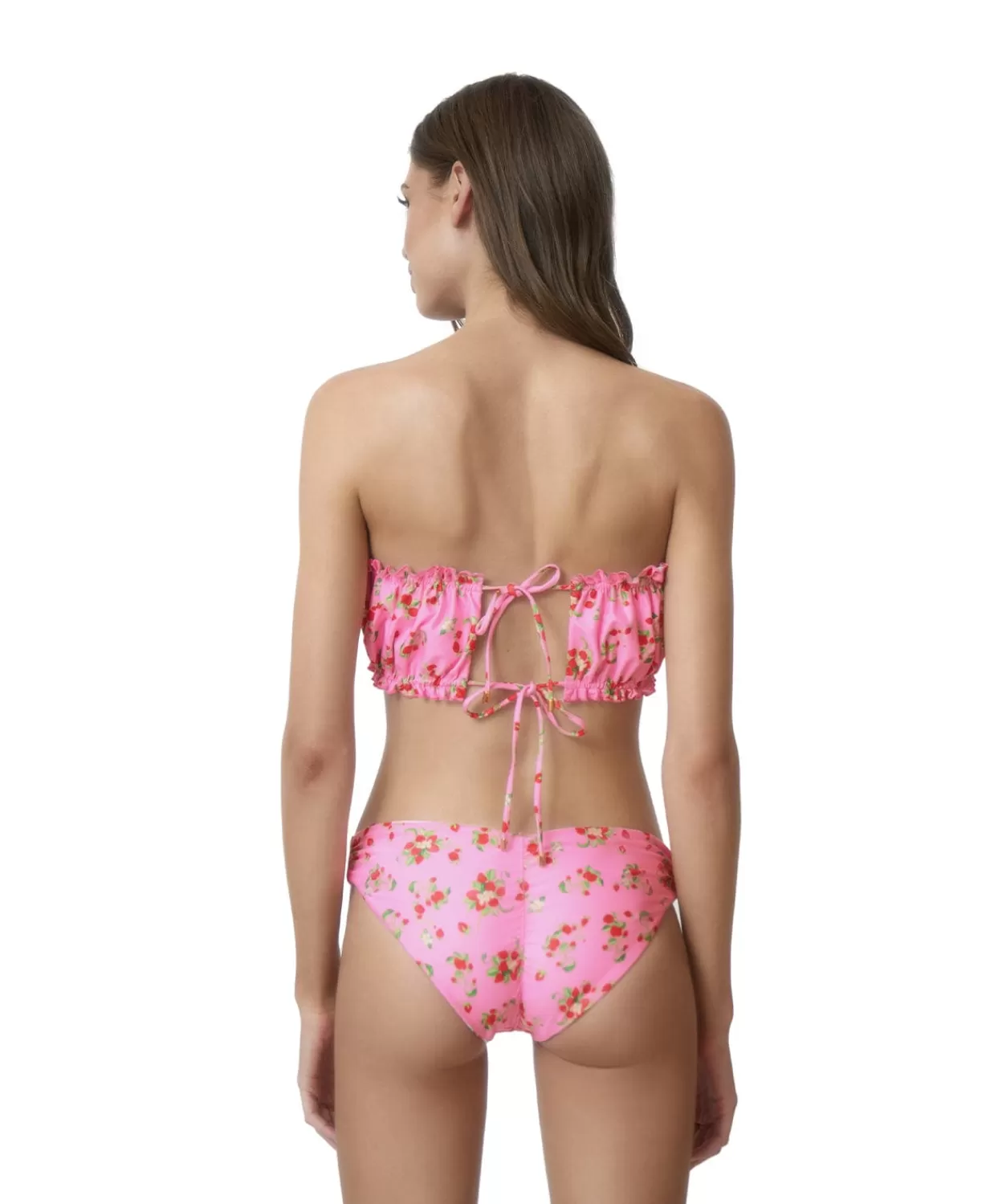 PQ Swim Bikini Bottoms*Strawberry Fields Reversible Basic Ruched Bottoms (Final Sale)